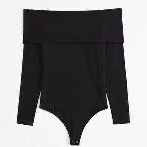Abercrombie Black Off-Shoulder Bodysuit